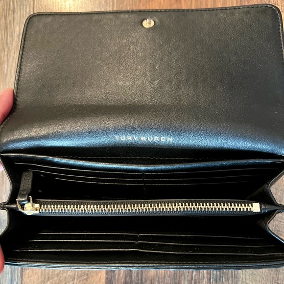 TORY BURCH Marion Quilted Embossed Leather Envelope Wallet Multi Gusseted - Picture 4 of 10